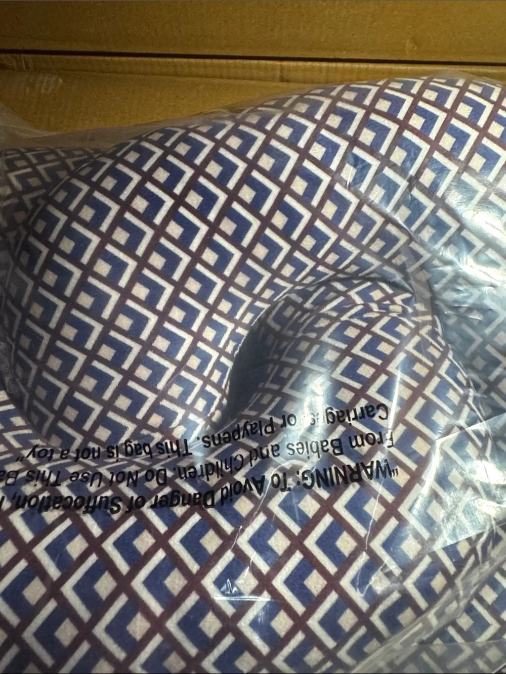 Unbranded Blue , Brown and White Geometric accents Pillow